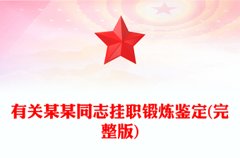 有關(guān)某某同志掛職鍛煉鑒定(完整版)