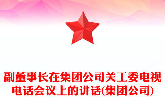 副董事長在集團公司關工委電視電話會議上的講話(集團公司)