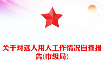 關于對選人用人工作情況自查報告(市級局)
