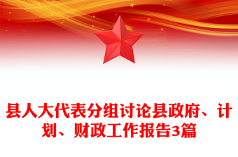 縣人大代表分組討論縣政府、計劃、財政工作報告3篇