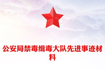公安局禁毒緝毒大隊先進事跡材料