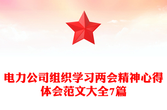 電力公司組織學(xué)習(xí)兩會(huì)精神心得體會(huì)范文大全7篇