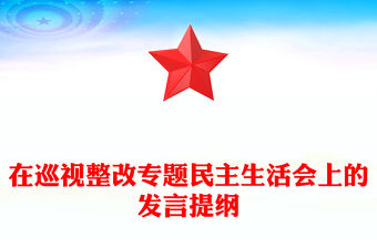 在巡視整改專題民主生活會上的發言提綱