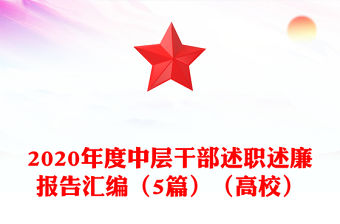 2020年度中層干部述職述廉報(bào)告匯編（5篇）（高校）