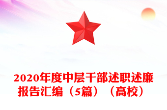 2020年度中層干部述職述廉報(bào)告匯編（5篇）（高校）