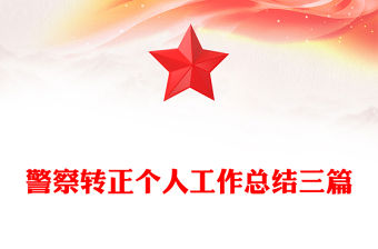 警察轉正個人工作總結三篇