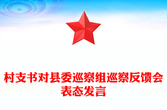 村支書對縣委巡察組巡察反饋會表態(tài)發(fā)言