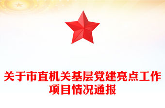 關于市直機關基層黨建亮點工作項目情況通報