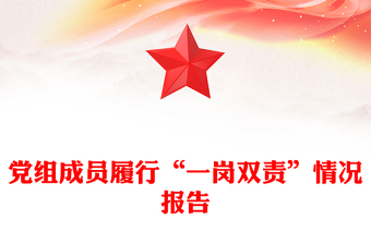 黨組成員履行“一崗雙責(zé)”情況報告