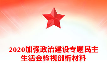 2020加強(qiáng)政治建設(shè)專題民主生活會檢視剖析材料