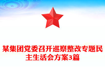 某集團(tuán)黨委召開巡察整改專題民主生活會方案3篇