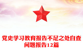 黨史學(xué)習(xí)教育報(bào)告不足之處自查問題報(bào)告12篇