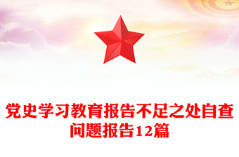 黨史學(xué)習(xí)教育報(bào)告不足之處自查問(wèn)題報(bào)告12篇