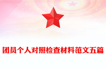 團員個人對照檢查材料范文五篇