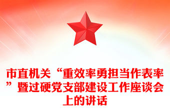 市直機關“重效率勇擔當作表率”暨過硬黨支部建設工作座談會上的講話