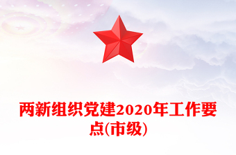 兩新組織黨建2020年工作要點(diǎn)(市級(jí))
