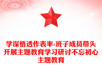 學深悟透作表率-班子成員帶頭開展主題教育學習研討不忘初心主題教育
