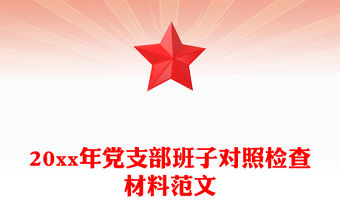 20xx年黨支部班子對照檢查材料范文