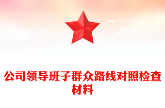 公司領(lǐng)導班子群眾路線對照檢查材料
