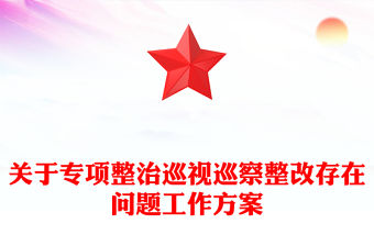 關于專項整治巡視巡察整改存在問題工作方案
