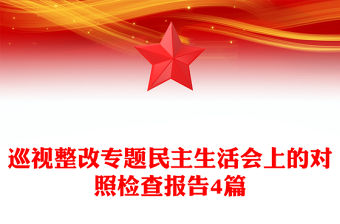 巡視整改專題民主生活會上的對照檢查報告4篇