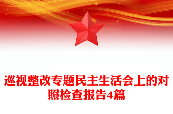 巡視整改專題民主生活會上的對照檢查報告4篇