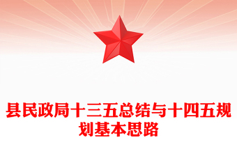 縣民政局十三五總結(jié)與十四五規(guī)劃基本思路