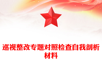 巡視整改專題對照檢查自我剖析材料