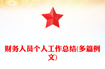 財務(wù)人員個人工作總結(jié)(多篇例文)