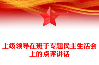 上級(jí)領(lǐng)導(dǎo)在班子專題民主生活會(huì)上的點(diǎn)評(píng)講話