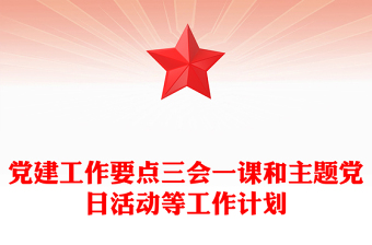 黨建工作要點(diǎn)三會(huì)一課和主題黨日活動(dòng)等工作計(jì)劃