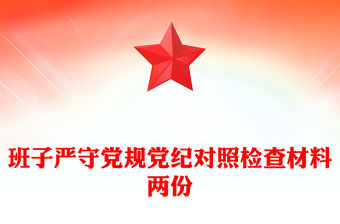 班子嚴(yán)守黨規(guī)黨紀(jì)對照檢查材料兩份