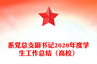 系黨總支副書記2020年度學(xué)生工作總結(jié)（高校）