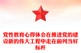 黨性教育心得體會(huì)在推進(jìn)黨的建設(shè)新的偉大工程中走在前列當(dāng)好標(biāo)桿