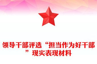 領(lǐng)導(dǎo)干部評(píng)選“擔(dān)當(dāng)作為好干部”現(xiàn)實(shí)表現(xiàn)材料