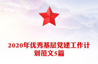 2020年優秀基層黨建工作計劃范文5篇