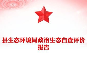 縣生態環境局政治生態自查評價報告