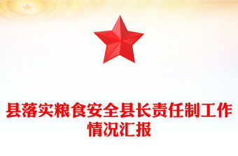 縣落實糧食安全縣長責任制工作情況匯報