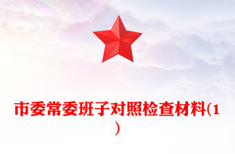 市委常委班子對照檢查材料(1)