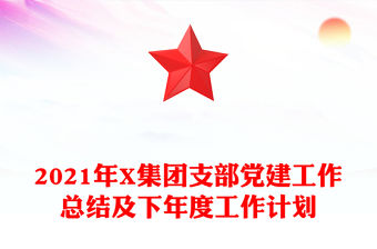 2021年X集團支部黨建工作總結及下年度工作計劃