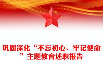 鞏固深化“不忘初心、牢記使命”主題教育述職報告