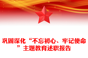 鞏固深化“不忘初心、牢記使命”主題教育述職報(bào)告