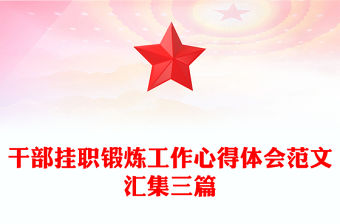 干部掛職鍛煉工作心得體會范文匯集三篇