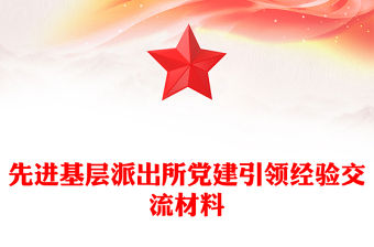 先進基層派出所黨建引領經驗交流材料