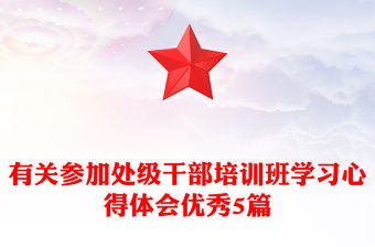 有關參加處級干部培訓班學習心得體會優秀5篇
