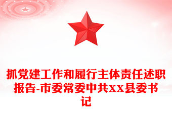 抓黨建工作和履行主體責任述職報告-市委常委中共XX縣委書記