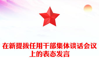 在新提拔任用干部集體談話會議上的表態發言