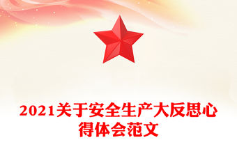 2021關(guān)于安全生產(chǎn)大反思心得體會范文