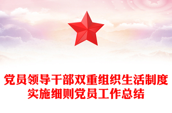 黨員領導干部雙重組織生活制度實施細則黨員工作總結