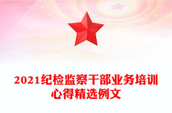 2021紀檢監察干部業務培訓心得精選例文
